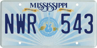 MS license plate NWR543