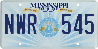 MS license plate NWR545