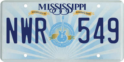 MS license plate NWR549