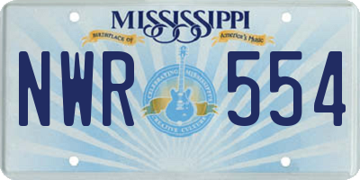 MS license plate NWR554