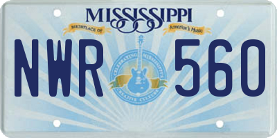 MS license plate NWR560