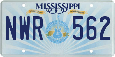 MS license plate NWR562