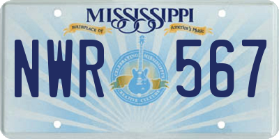 MS license plate NWR567