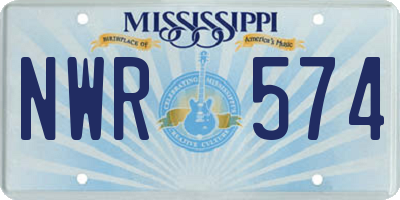 MS license plate NWR574