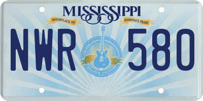 MS license plate NWR580
