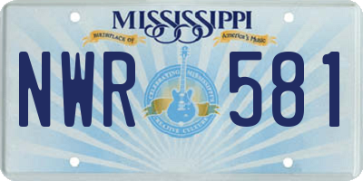 MS license plate NWR581