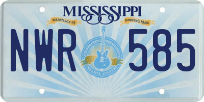 MS license plate NWR585
