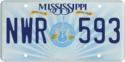 MS license plate NWR593