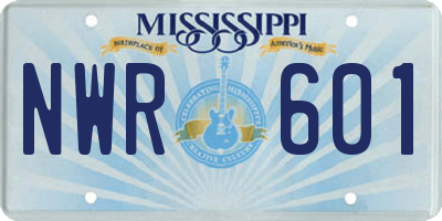 MS license plate NWR601