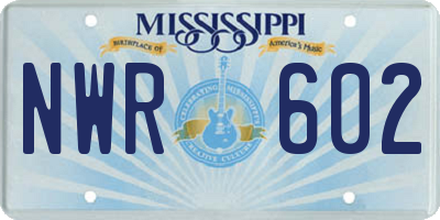 MS license plate NWR602