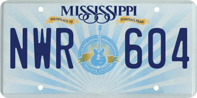 MS license plate NWR604