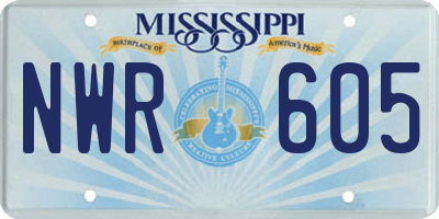 MS license plate NWR605