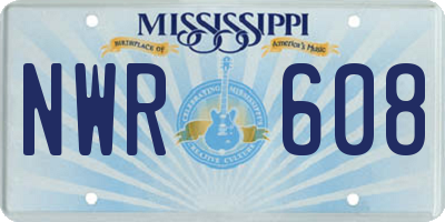 MS license plate NWR608