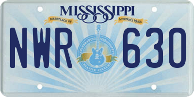 MS license plate NWR630