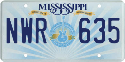 MS license plate NWR635