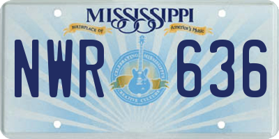 MS license plate NWR636
