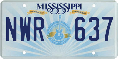 MS license plate NWR637