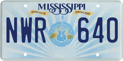 MS license plate NWR640