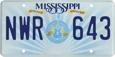 MS license plate NWR643