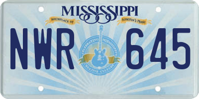 MS license plate NWR645