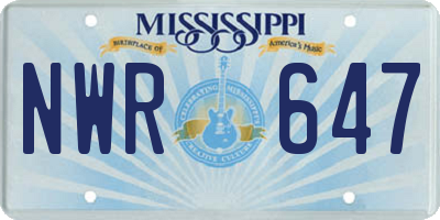 MS license plate NWR647