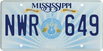 MS license plate NWR649