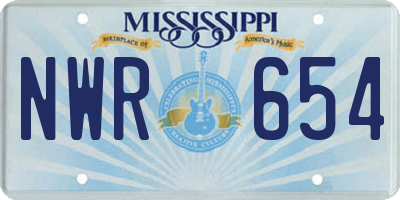 MS license plate NWR654