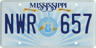MS license plate NWR657