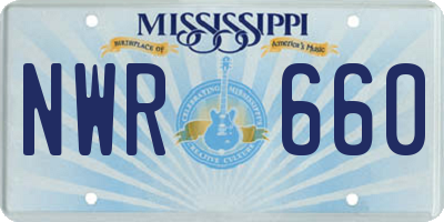 MS license plate NWR660