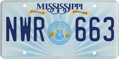 MS license plate NWR663