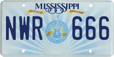 MS license plate NWR666