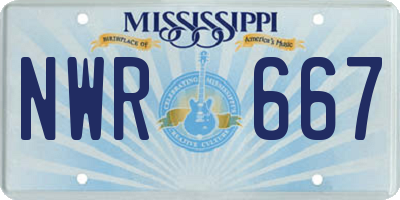 MS license plate NWR667