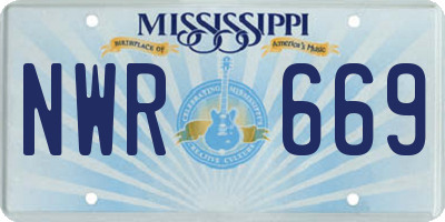 MS license plate NWR669