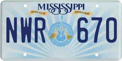 MS license plate NWR670