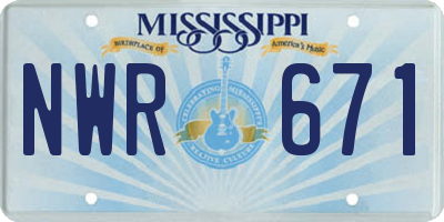 MS license plate NWR671