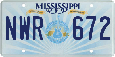 MS license plate NWR672