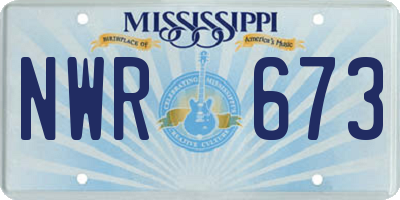 MS license plate NWR673