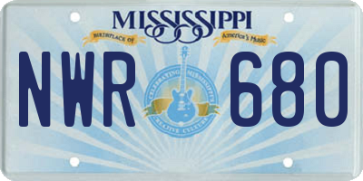 MS license plate NWR680