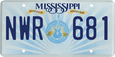 MS license plate NWR681