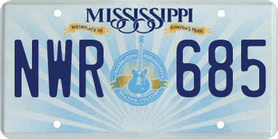 MS license plate NWR685