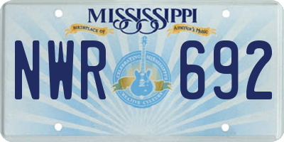 MS license plate NWR692
