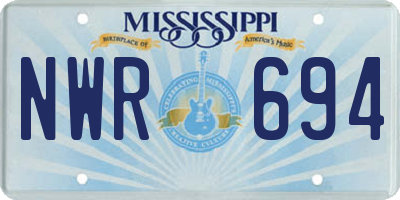 MS license plate NWR694