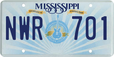 MS license plate NWR701