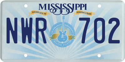 MS license plate NWR702