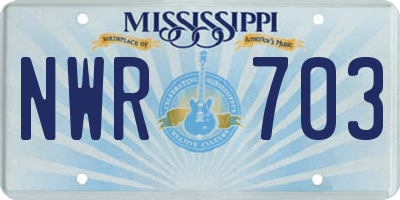 MS license plate NWR703