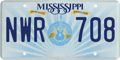 MS license plate NWR708