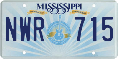 MS license plate NWR715
