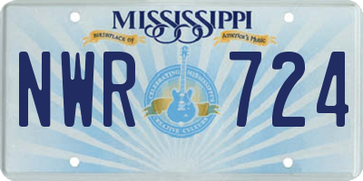 MS license plate NWR724