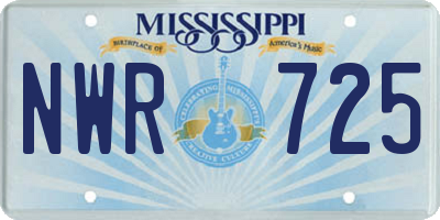 MS license plate NWR725