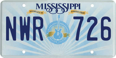 MS license plate NWR726